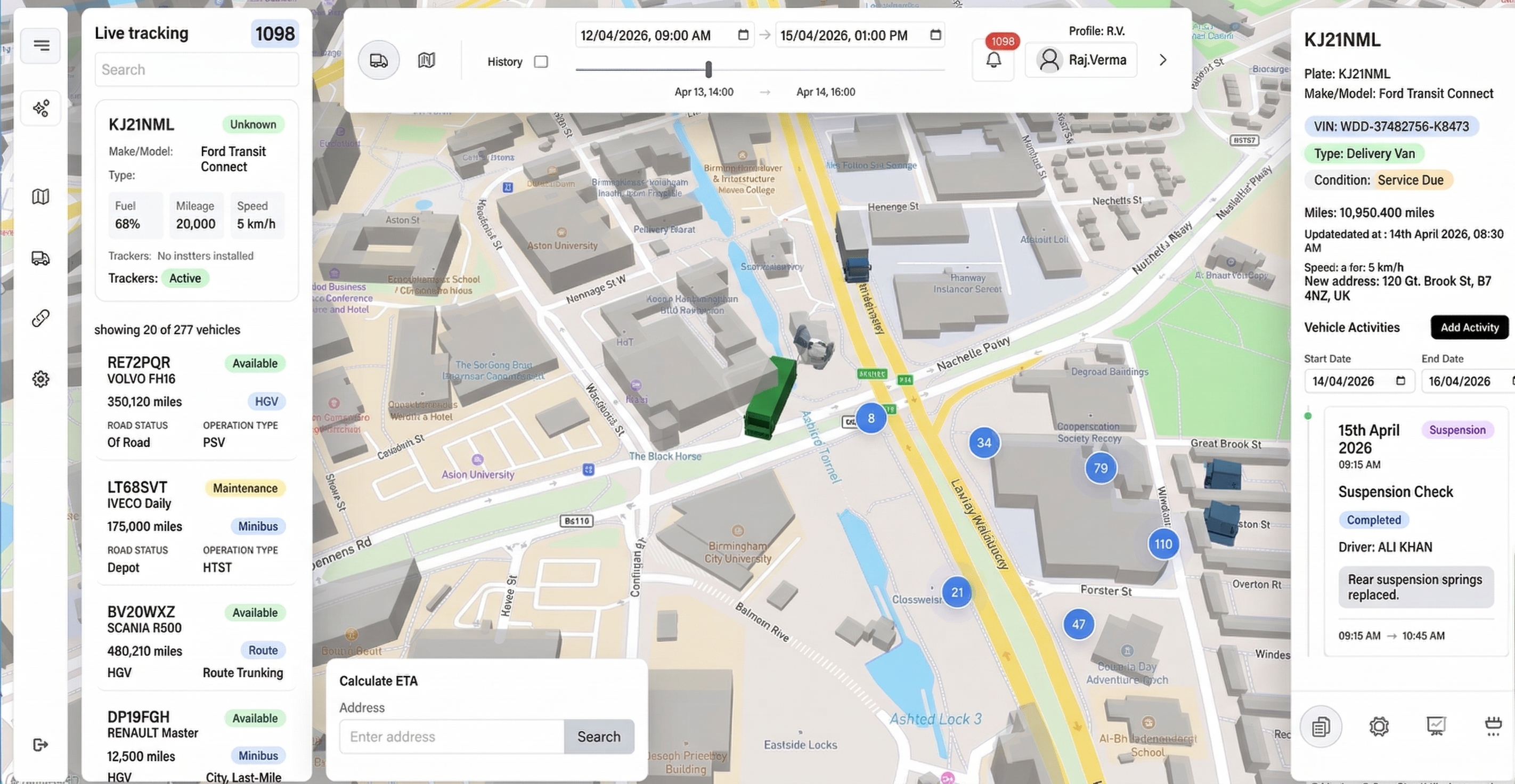 Fleet Management Dashboard